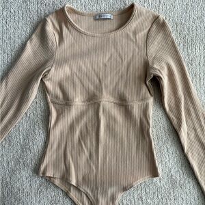 ReoRia Light Tan Ribbed Top